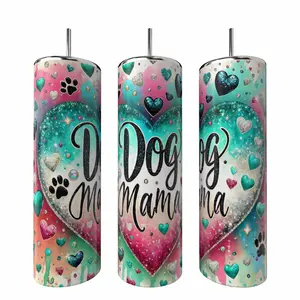 Dog Mom 20 oz Tumbler Coffee Drinkware Insulated Lid Skinny Portable