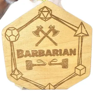 Barbarian Dice Box - Handmade Baltic Birch Wood Laser Engraved Magnetic Storage for Dungeons and Dragons Dice Sets