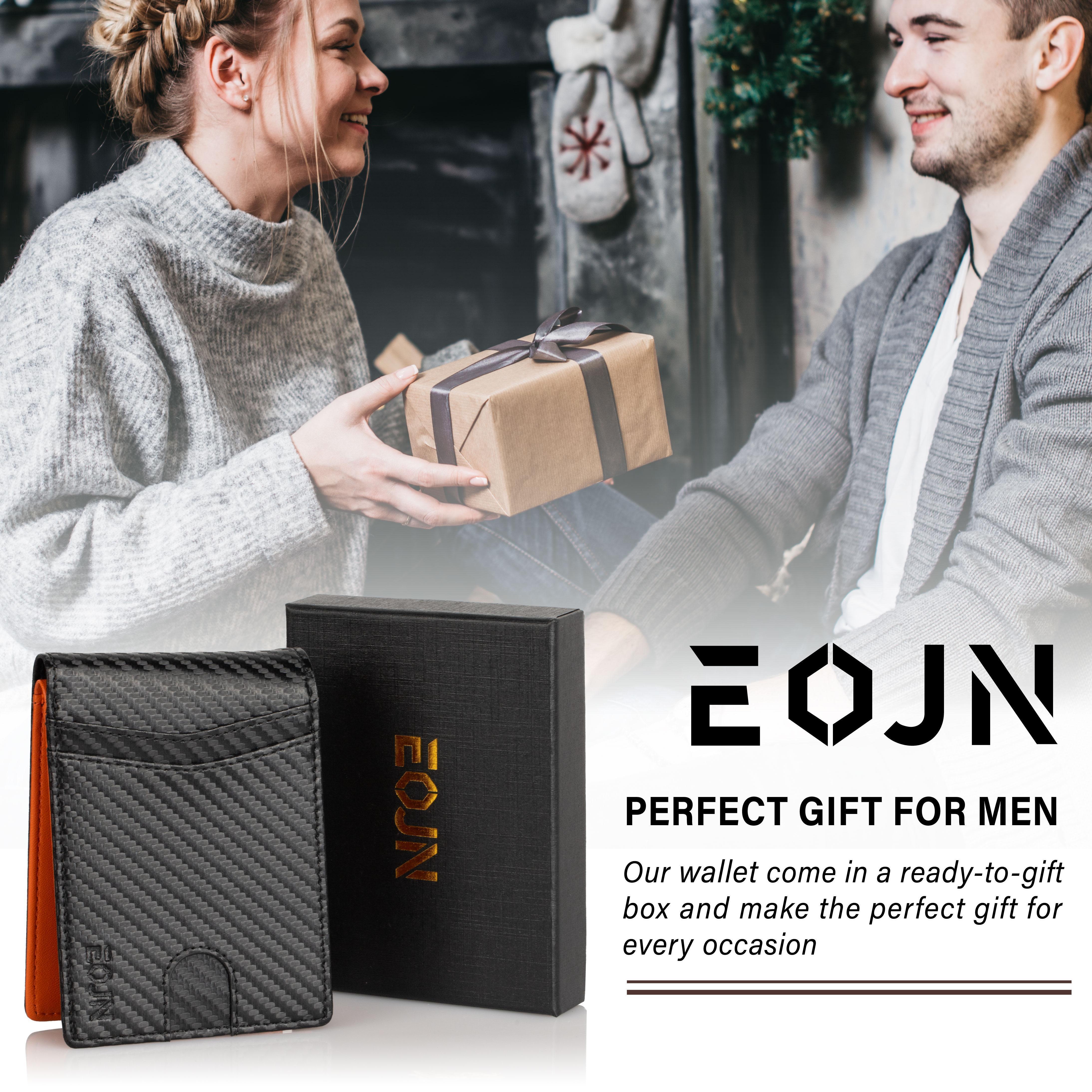 EOJN Slim Mens Wallet Front Pocket with 11 Slots Minimalist RFID Blocking Credit Card Holder Carbon Fiber Money Clip in Gift Box Leather EOJN Slim Mens Wallet Front Pocket with 11 Slots Minimalist RFID Blocking Credit Card Holder Carbon Fiber Money Clip in Gift Box Leather
