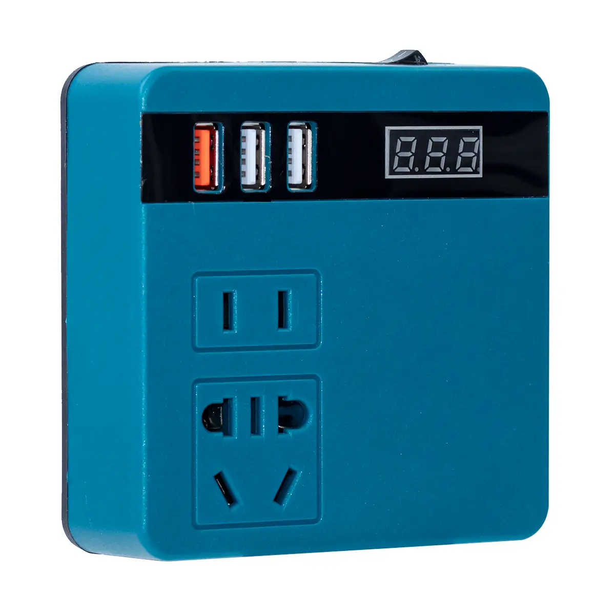 120W Portable Outdoor Lithium Battery Power Inverter - ABS, Converts DC 18V-21V to AC 220V, AC Power Supply, Universal Socket, USB Ports, Digital Display, Multi-Use for Makita Smart Transformers, Camping