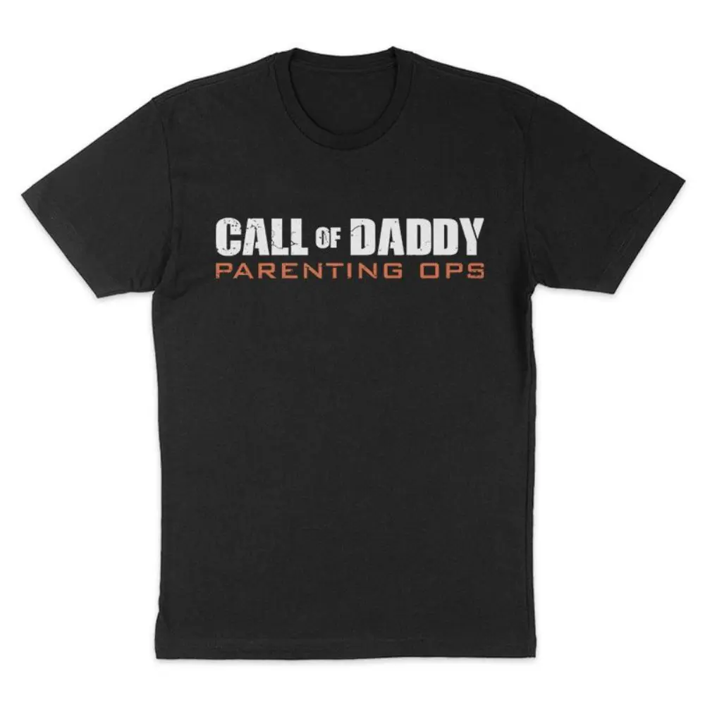 Men's Graphic Tshirt, "Call of Daddy" Humorous Short Sleeve Round Neck Top for Parties and Casual Outings