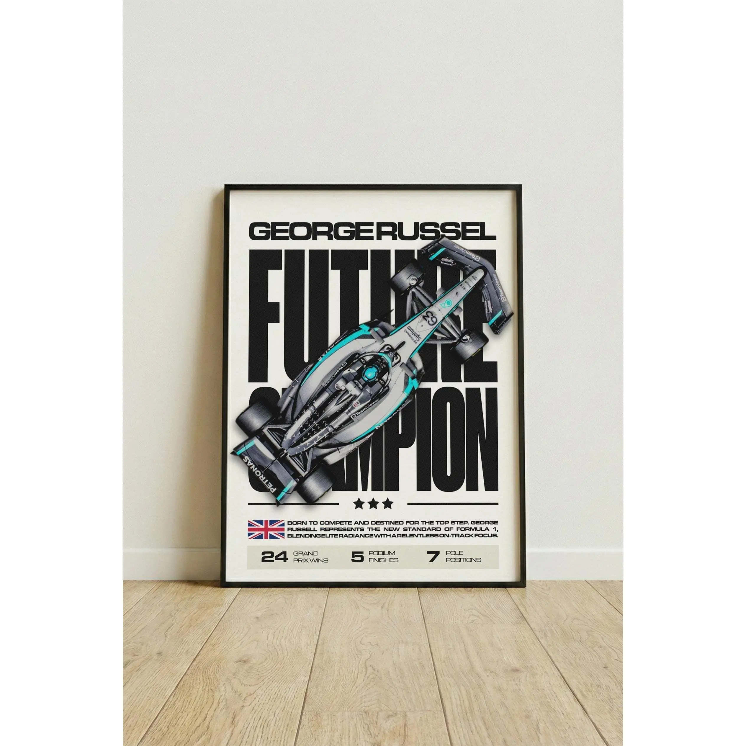 [Racing Decor - Sale Up To 40%] [Unframe] George Russell Mercedes Poster, Mercedes Formula Racing Wall Art, F1 Motorsport Print, Grand Prix Racing Decor, Motorsport Fan Gift