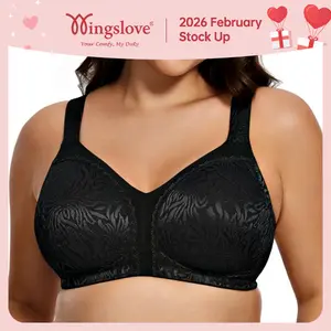 Wingslove Women's Full Coverage Non Padded Wireless Bra Plus Size Minimizer Bras For Bigger Chested