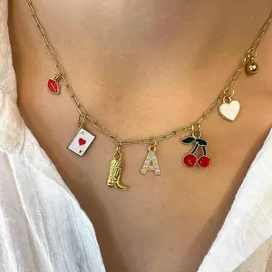 Initial Charm Necklace Initial Charm Necklace