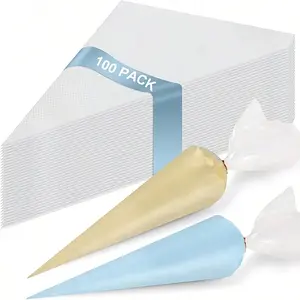 100pcs Disposable PP Piping Bags, Thick Pastry Squeeze Bags, Durable Plastic Icing Bags For Kitchen And Dining Rooms, DIY Cake Decoration Products, Essential Baking Tools For Dessert Decoration