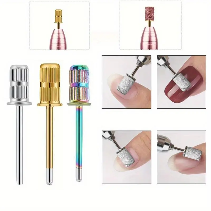 1/5/10pcs PCS Nail Drill Bits Sanding Bands Caps Mandrel Grip Cutters For Manicure Pedicure Machine Tools