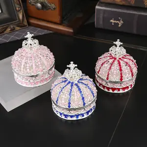 Elegant Rose Crown Jewelry Box, Proposal Ring Box, Wedding Couple Rings Box, Wedding Necklace Box, Romantic Gift Box