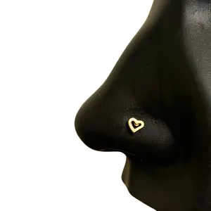 STATEMENT GOLD | Baby Heart Nose Stud, Cork Shaped Nose Ring