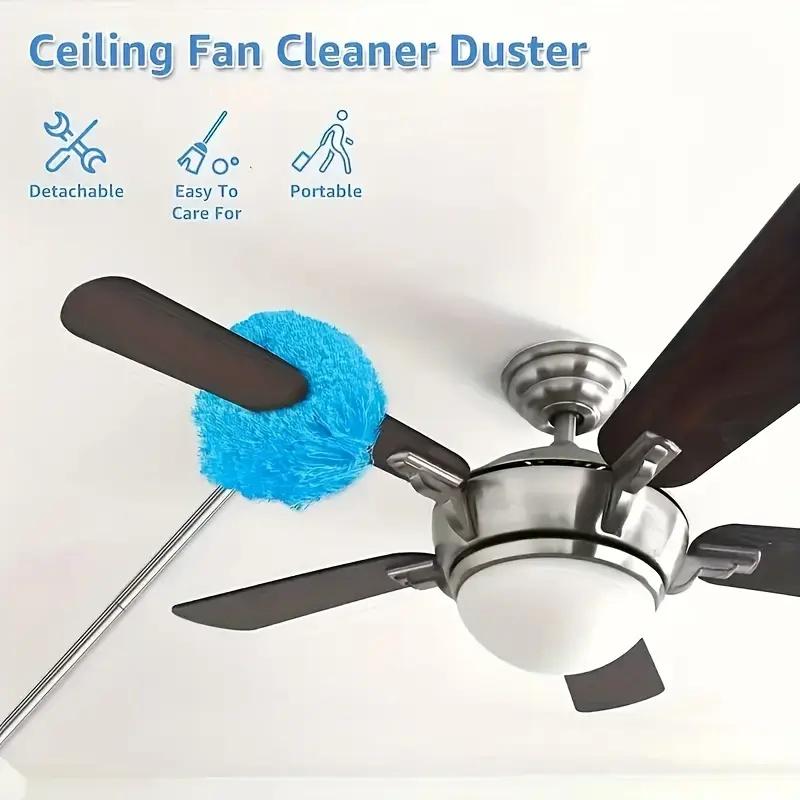 Multi-Purpose Microfiber Duster with Long Telescoping Handle, Reusable Cleaning Tool for Ceiling Corners, Window Blinds, Air Vents, Tall Furniture and Car Interior