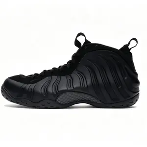 Triple Black High Top Basketball Sneakers, Mens & Womens Foamposite Casual Shoes, Streetwear Hip Hop Style, Non-Slip, Breathable, All Black, Fashion Sneakers for Everyday Wear, Sports & Street Style