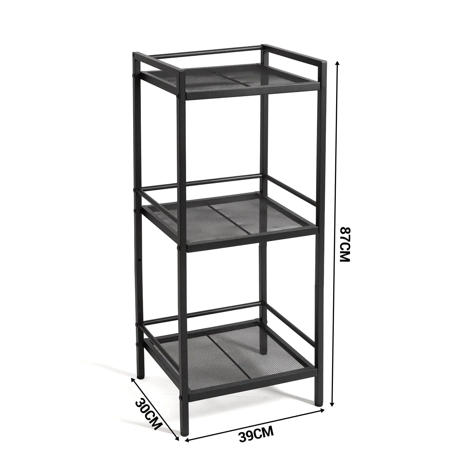 Garvee 3 Tier Ladder Shelf - Space-Saving Freestanding Rustic Organizer for Bathroom, Living Room, Bedroom, Kitchen, and Office in Black - Multifunctional Storage Solution