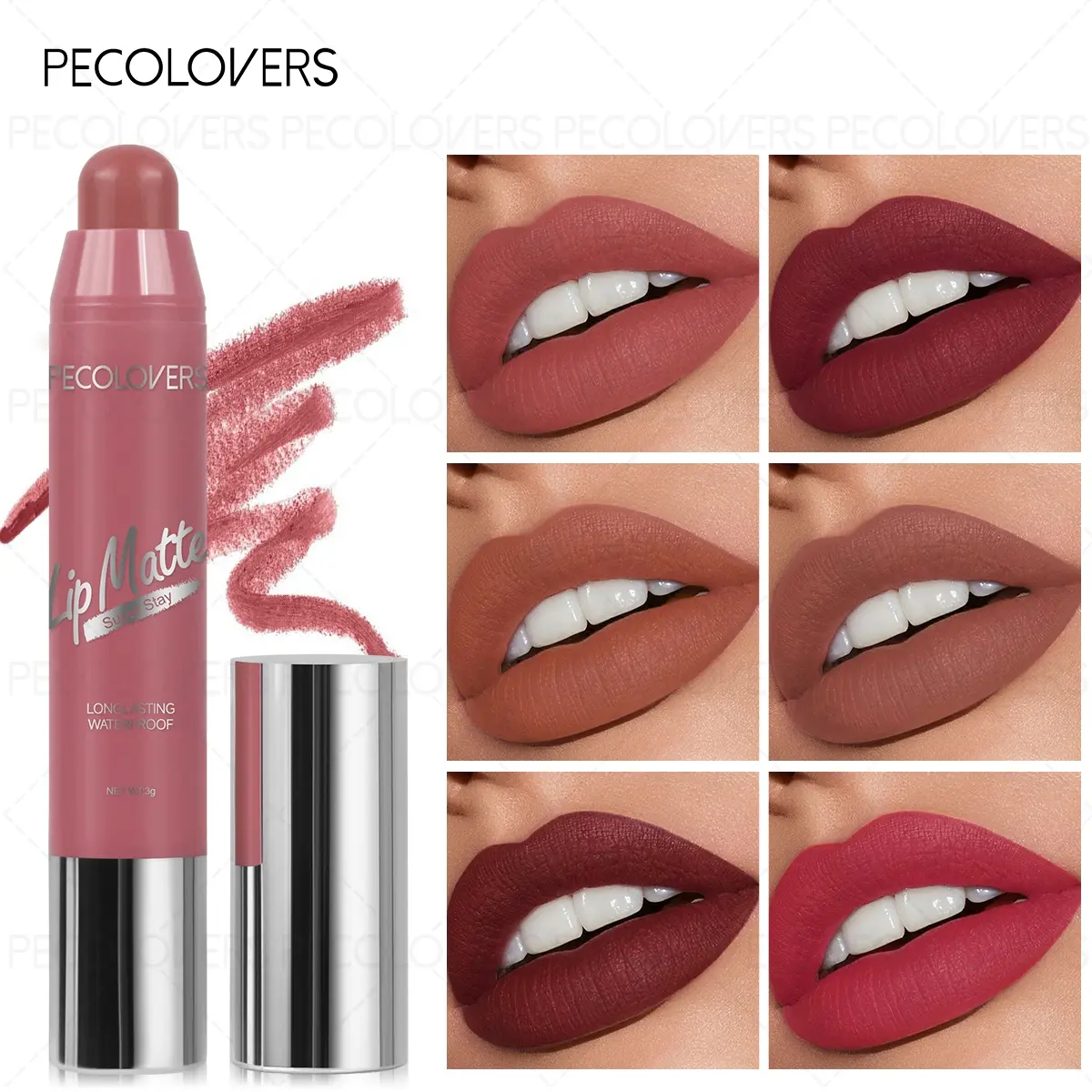 1PC Velvet Matte Lipsticks Pencil Waterproof Long Lasting Nude Lip Stick on-Stick Cup Makeup Lip Tint Pen Cosmetic Tinted Lip