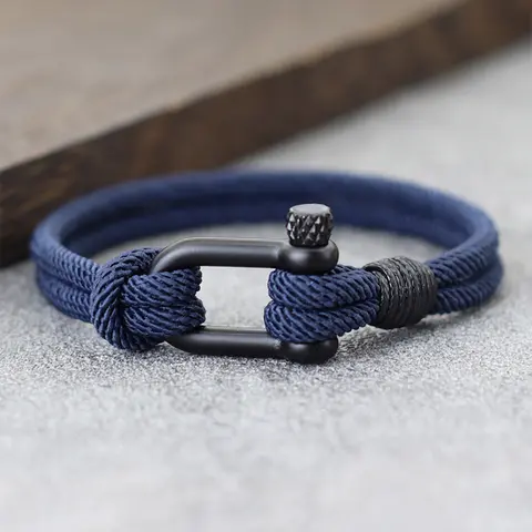 Handmade Woven for Men, Stackable Bracelets, Bracelets Stacking, Outdoor Survival Rope with Buckle Clasp, Durable Dual-Layer Design, Perfect for Hiking & Camping