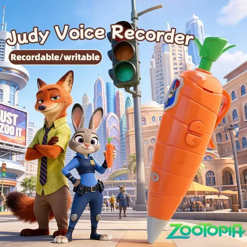 【Easter Gift】MINISO Disney Zootopia Judy Hopps Carrot Voice Recorder Toy, Cute Cartoon Recording Toy, Perfect Spring & Holiday Gift for Kids & Fans,Perfect Gift for Mom,#Summervibes
