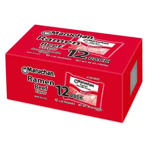 (24 pack) Maruchan Ramen Noodle Beef Flavor Soup, 3 oz Shelf Stable Package, 12 Count