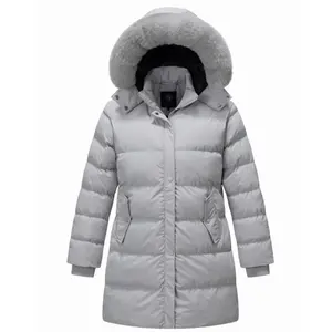 Women's Plus Size Winter Thicken Puffer Coat Warm Snow Jacket with Fur Removable Hood
