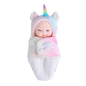 Mini-Sized Sleep Simulation Rebirth Animal Doll, Soft PVC Material with Interchangeable Sleepwear Sets, Stress Relief Toy with Hole for Girls, Ideal for Parties and Birthdays, Animal Dolls