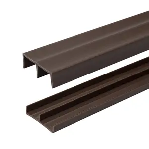 3 Ft. Long Brown Plastic Sliding Door Track Set for 1/2" Thick Panels (Pack of 1) by Outwater Plastics