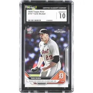 Tarik Skubal Detroit Tigers 2025 Topps Now MLB Roaring Start! Career-High 14Ks Carry Game 1 Win #797 CGC Authenticated 10 Card