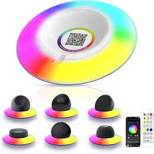 Dream Color LED Light Speaker Base, Desktop Holder Mount,Compatible Echo Dot (5th Gen),Echo Spot,HomePod mini,Echo Dot (4th Gen),Echo Dot (3red Gen),Ehco Pop,Exquisite Desktop Decoration