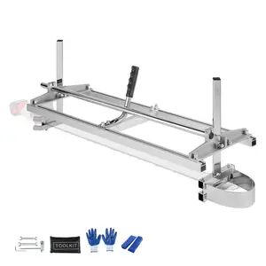 Heavy Duty Adjustable Galvanized Steel Chainsaw Mill Tool, 14-36 in Guide Bar, 0.2-11.81 in Cutting Thickness, Portable Planking Tool for Precise Wood Lumber Cross Cuts, Ideal for Builders