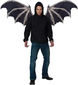 Bat Skele-Bone Wings - Black/Bone - Cosplay Costume Accessories - One Size
