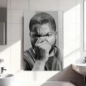 Funny Bathroom Movie Poster Canvas Poster Prints Modern Wall Decor for Bedroom Office Living Room Easy Install