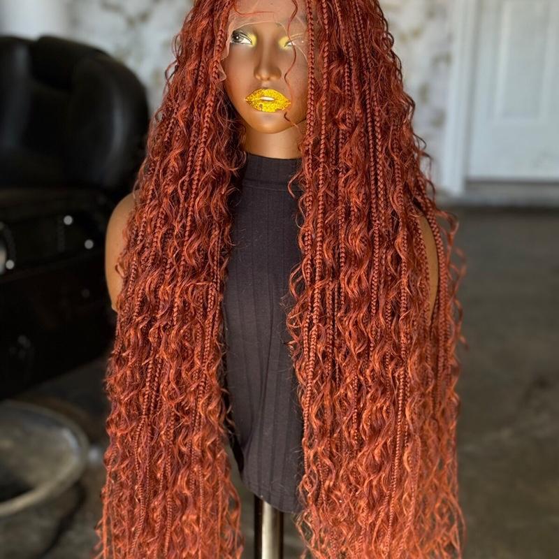 Full lace braided boho wig ready to ship.30 inches