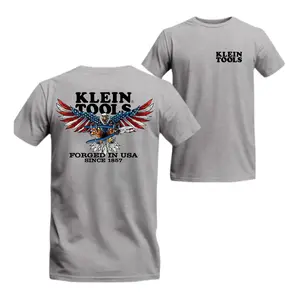 Klein Tools American Eagle Work T-Shirt – Forged in USA Electrician Tee, Patriotic Lineman Gift, Vintage Workwear, USA Pride Shirt for Men, Tiktok Shop