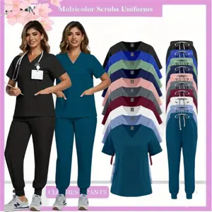 Men's and Women's Nursing Clothes Doctor's and Nurse's Work Clothes Frosted Tops Long Pants Frosted Suits Maternity Center Staff Work Clothes Pocket Style Nursing Home Nursing Staff Work Clothes