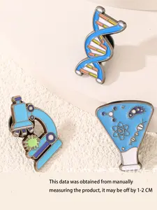 3pcs/set Enamel Microscope Brooch Set, Unique Brooch, Zinc Alloy DIY Decoration Accessories, Perfect Gift for Friends, Holiday and Party Jewelry