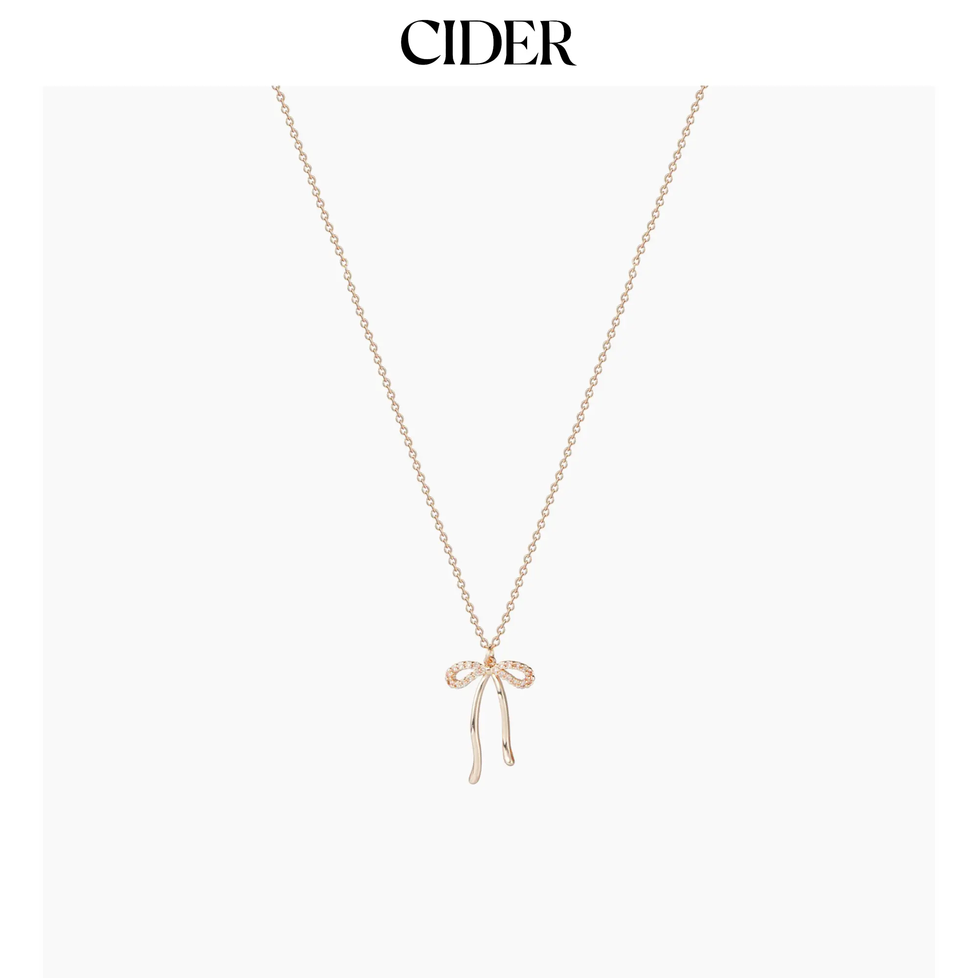 Cider [3 colors, size One Size-One Size] RHINESTONE DECOR BOWKNOT PENDANT NECKLACE