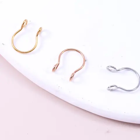 3pcs Stainless Steel Fake Nose Ring, Faux Piercing Jewelry, Fake Nose Piercings, Body Jewelry Accessory 8 mm Fake Nose Ring Hoop Nose Rings Hoops for Faux Septum Nose Ring Set
