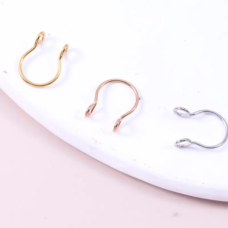 3pcs Stainless Steel Fake Nose Ring, Faux Piercing Jewelry, Fake Nose Piercings, Body Jewelry Accessory 8 mm Fake Nose Ring Hoop Nose Rings Hoops for Faux Septum Nose Ring Set