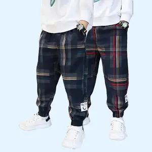 Boys' Striped and Plaid Casual Pants Two-Pack, Perfect for Outdoor