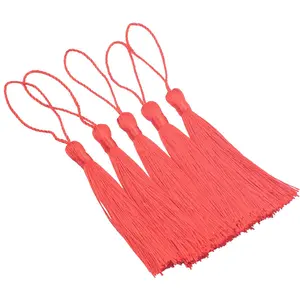 20 count Silky  (3.5'') Soft Craft Mini Tassels with Loops for Bookmarks  Making, Decoration DIY Projects (Red)
