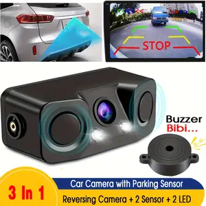 3in1 Buzzer Alarm Backup Camera with 2LED Night Vision, Easy Installation, Reverse Image Display & Alarm Function - Fit for Cars, Trucks, RVs, Car Parking Sensors, Vehicle Safety Enhancement, Buzzer Alarm Camera