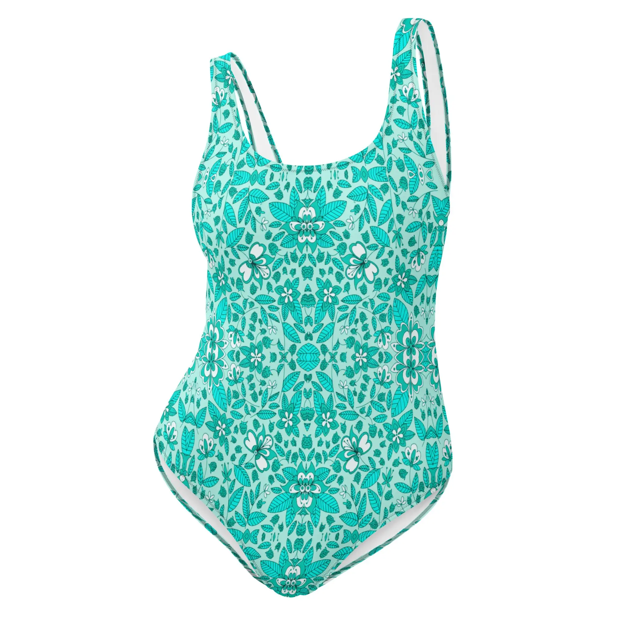 Turquoise Botanical Bliss One-Piece Swimsuit