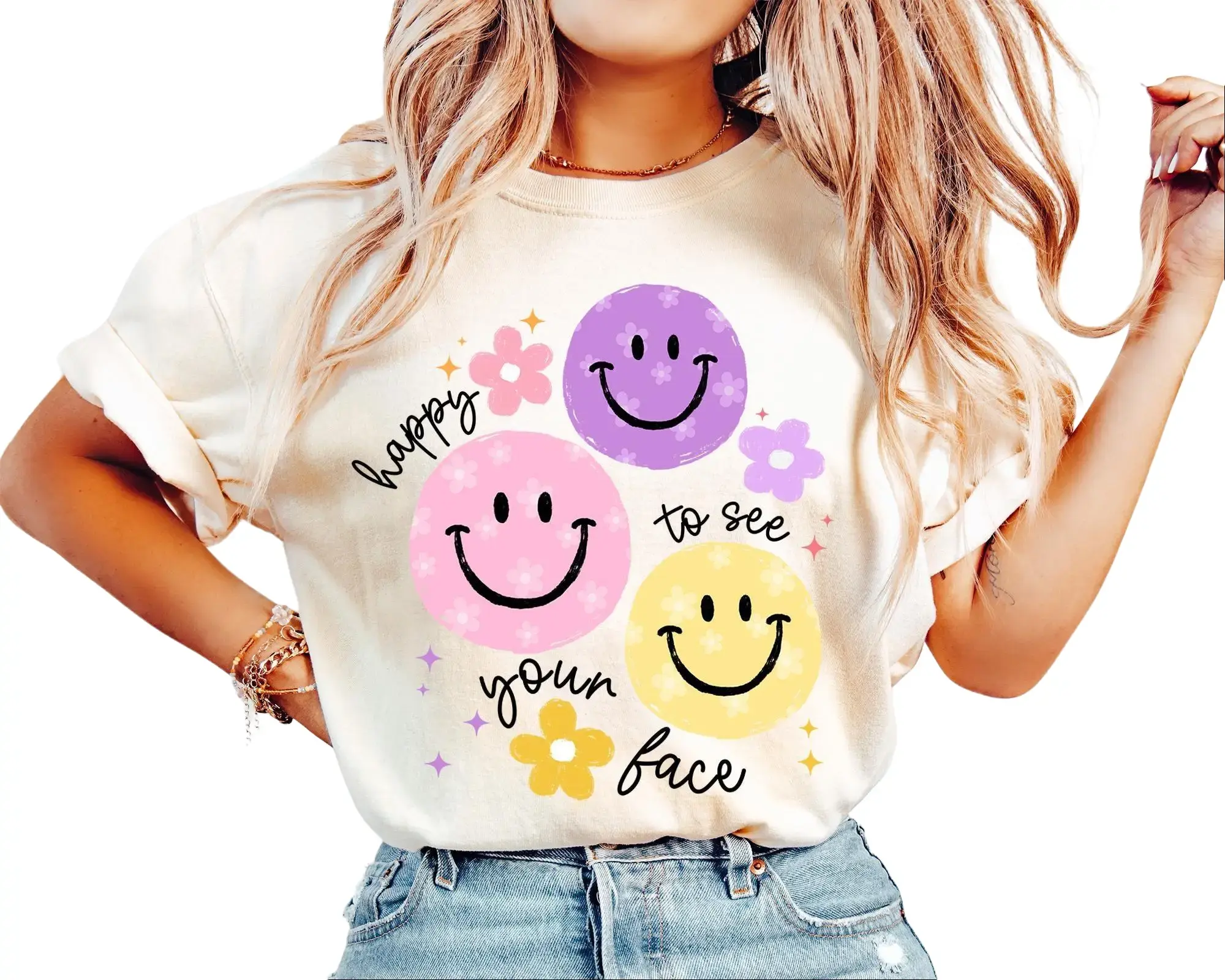 Comfort Colors Teacher Shirt, Happy To See Your Face Shirt, Teacher Appreciation Gift, Back to School Gift, Teacher Shirt, New Teacher Gifts - ArmandoVarelaa