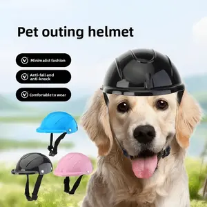 Pet Safety Outdoor Helmet for Cats & Dogs, Motorcycle Style Headgear for French Bulldogs Teddy Small Medium Breeds, Photo Props Costume Accessory