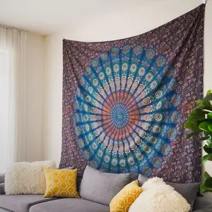 Mandala Tapestry - Blue & Gold