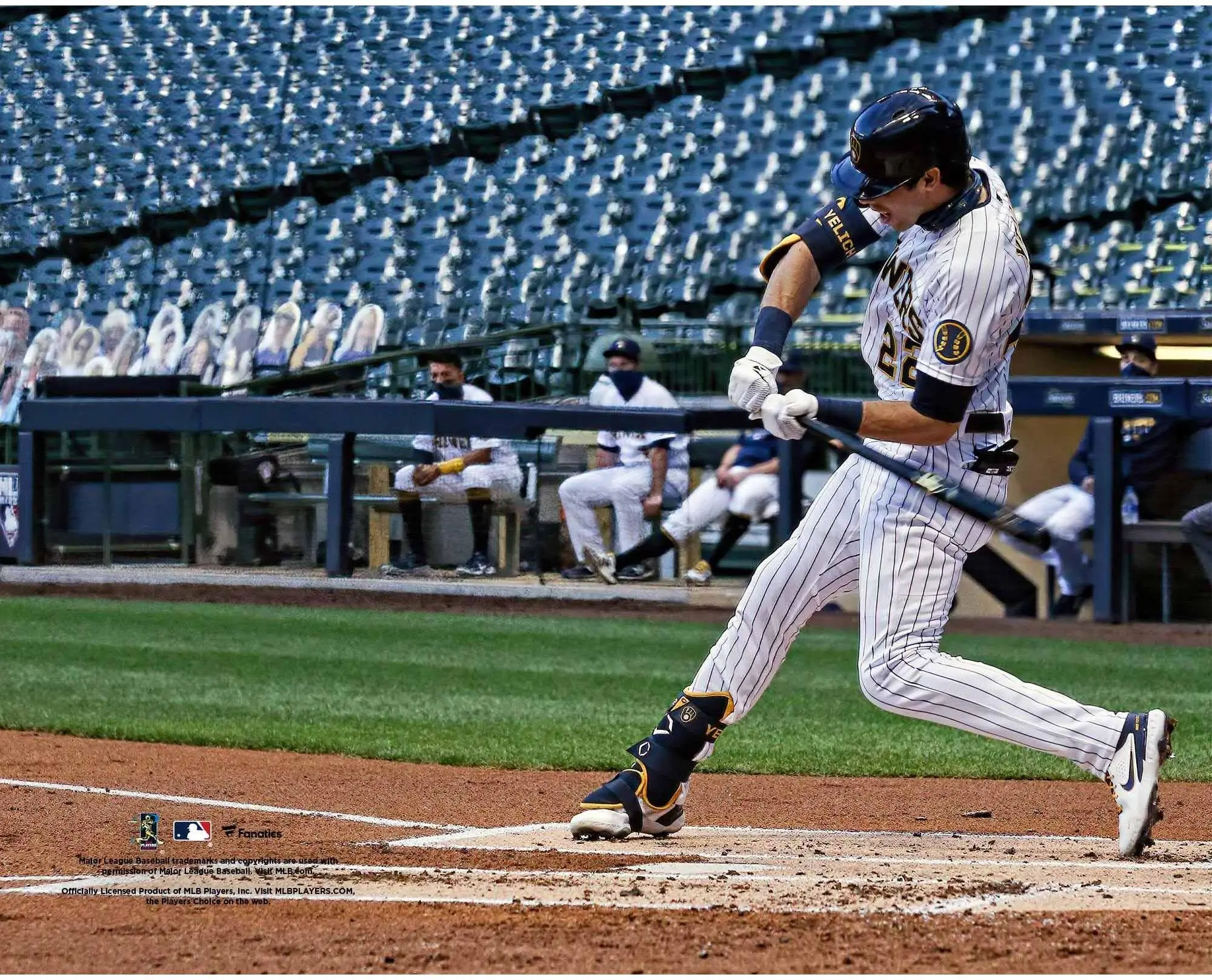 Christian Yelich Milwaukee Brewers Unsigned Swinging Photograph - MLB Memorabilia