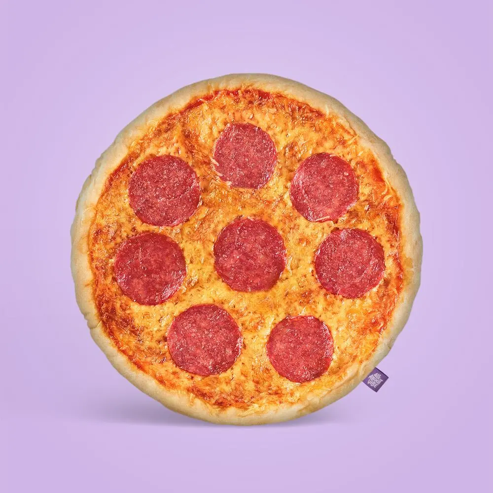 Pizza Pillow | All About Vibe – Life-Like 3D Pizza That'll Make People Do a Double Take | Funny Foodie Gift & Cozy Room Decor | Soft Plush, Made in USA