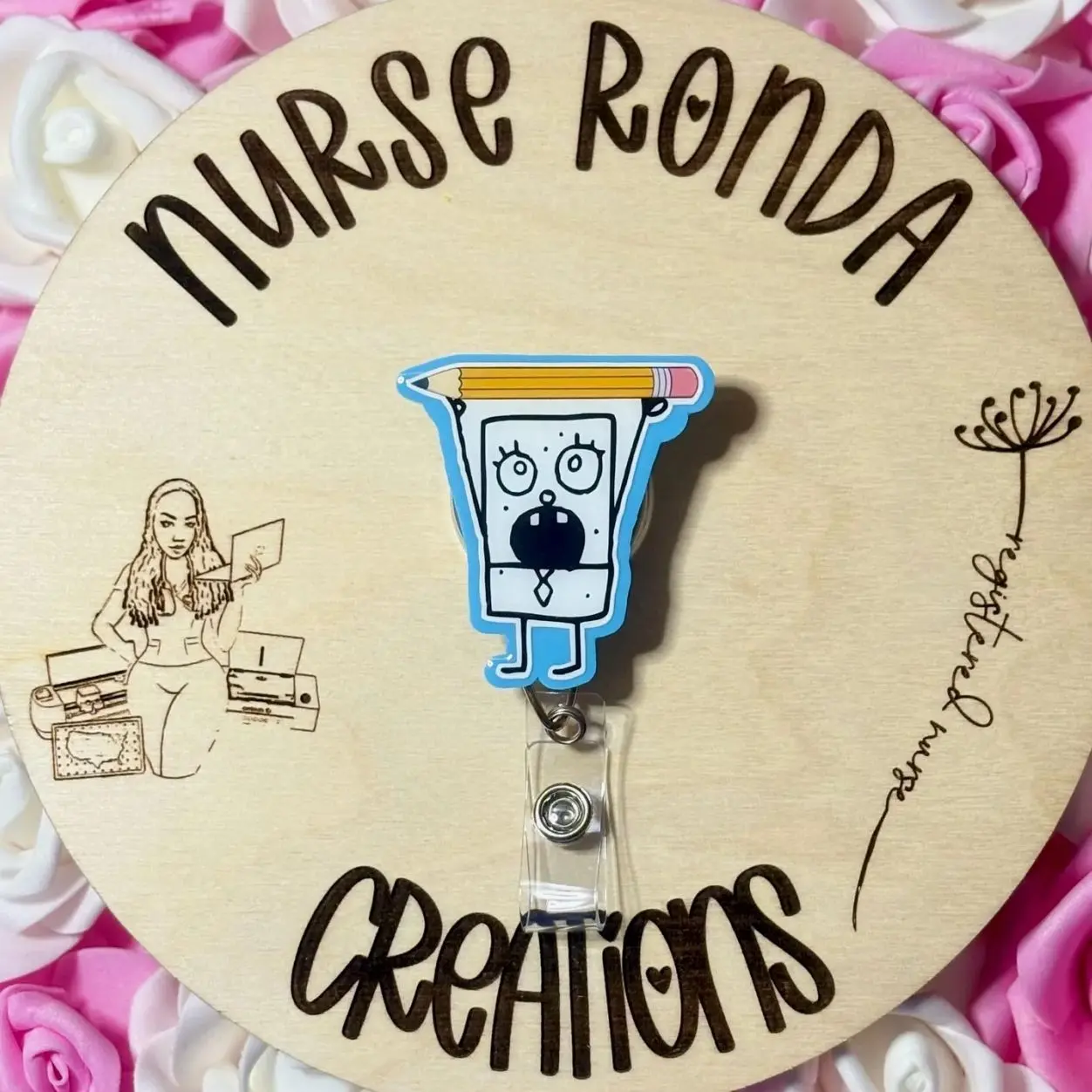 Doodle Badge Reel, Badge Reel, Healthcare Workers, Funny Badge, Gift