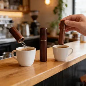 2pcs Premium Wooden Handle Coffee Needle Distributor, Stainless Steel Pins, Espresso Grounds Tamper & Stirrer for Perfect Extraction, Coffee Making Tools, Coffee Whisk