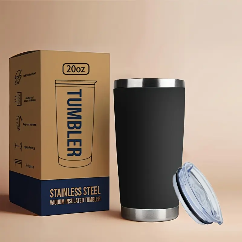 20 Oz Stainless Steel Travel Mug, Shatterproof Coffee Cup Tumbler with  Transparent Lid, Vacuum Insulated, Perfect for Hot and Cold Drinks, Thermos  Cup - TikTok Shop