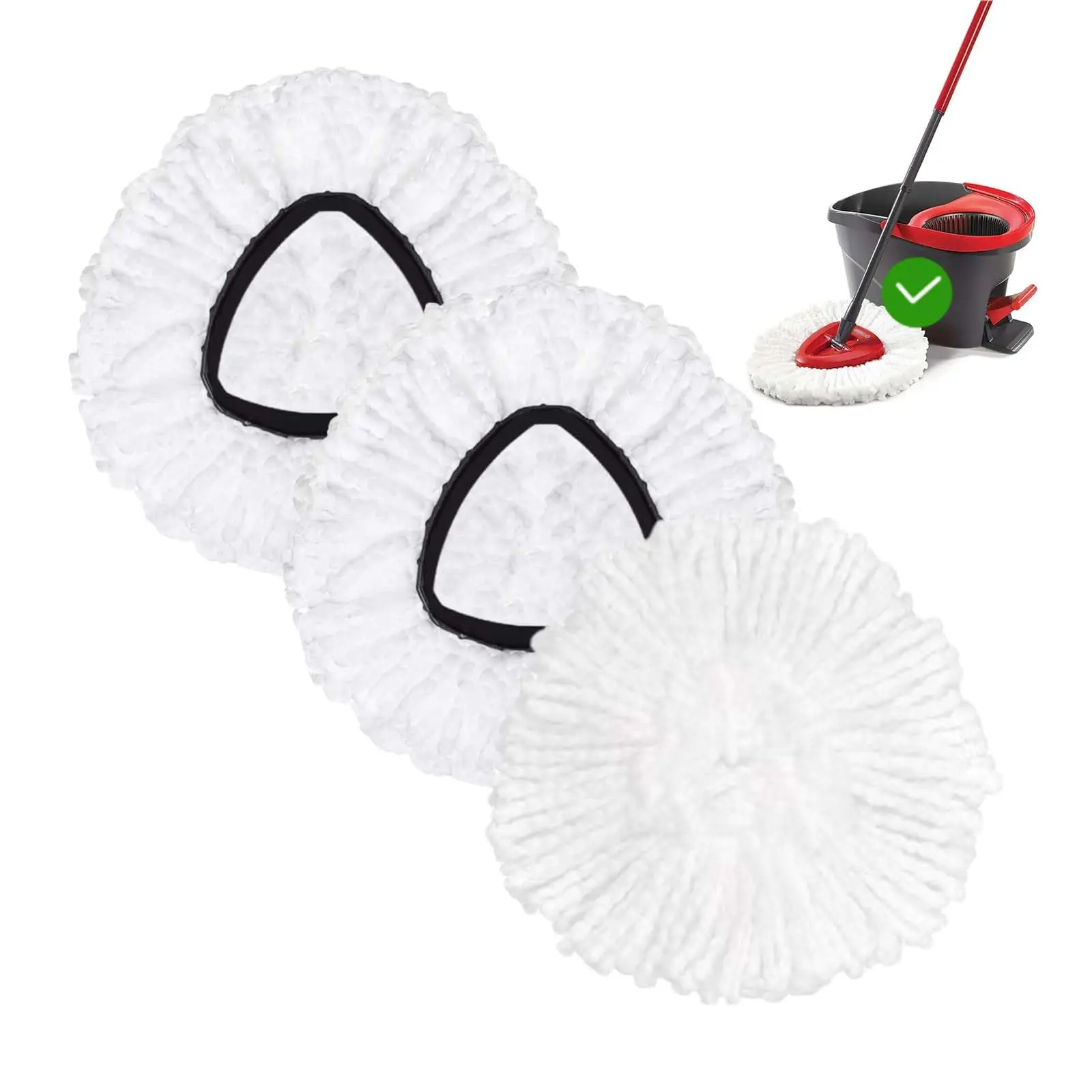 3-Pack Microfiber Mop Refills for O-Cedar EasyWring 1-Tank System, Water Absorbent Spin Mop Heads, Easy Cleaning Replacement for Wooden Floors, Simple Replace And Clean,back to school,back to school haul