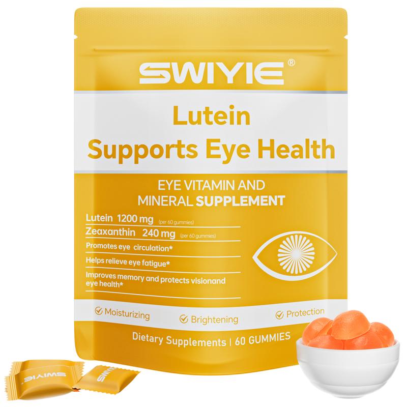 Swiyie Lutein & Zeaxanthin Gummies – Eye Health Supplement with Astaxanthin, Vitamin A C E – Blue Light Defense, Vision Support, Berry Flavor – 60 Gummies Healthcare Dietary Fitness Edible