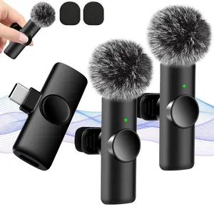 Wireless Microphone, Professional Wireless Lavalier Microphone, Cordless Recording Microphone for Interviews, High-quality Audio for Podcast Videos