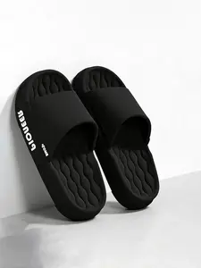 Men's Large Size Outdoor Simple Basic Sandals, Ultra-Light Anti-Slip Eva Material, Casual Round Toe Slide Slippers, Wide Fit, Less Than Ankle Height, Footwear